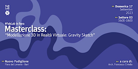 Primaire afbeelding van MASTERCLASS “Modellazione 3D in Realtà Virtuale: Gravity Sketch“