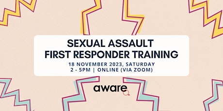18 November 2023: Sexual Assault First Responder Training (Online Session) primary image