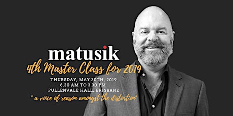 4th Matusik Master Class for 2019: 30th May 2019 primary image