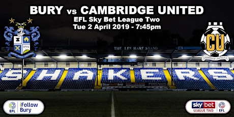 Bury vs Cambridge United: Bury Supporters Only primary image