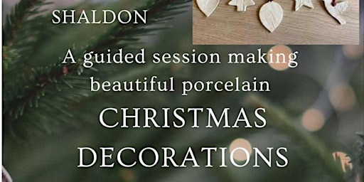Pottery  & Prosecco Evening: Making Porcelain Christmas Decorations (Thurs) primary image