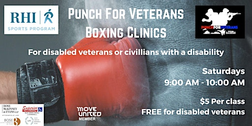 Imagem principal do evento Punch for Veterans  Boxing Class