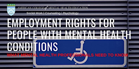 Ethics and Employment Rights for People with Mental Health Conditions primary image