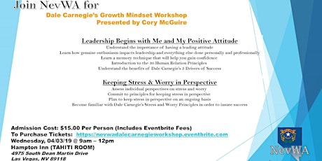 NevWA Presents - A Growth Mindset Workshop by Dale Carnegie primary image