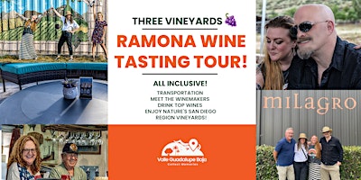 Ramona San Diego Wineries Tour! Wine, Food, Vistas & Vines. All Inclusive! primary image