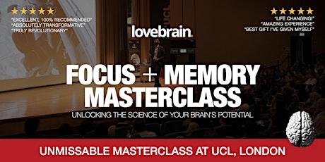 Masterclass on the Cognitive  Sciences of Focus + Memory Improvement primary image