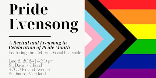 Recital & Evensong for the Commemoration of Pride Month primary image