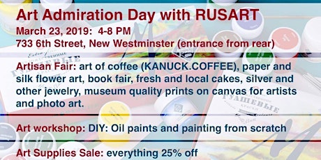 Art Admiration Day: art supplies sale, artisan fair, workshops primary image