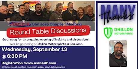 Image principale de ASCCA San Jose: Round Table Discussions