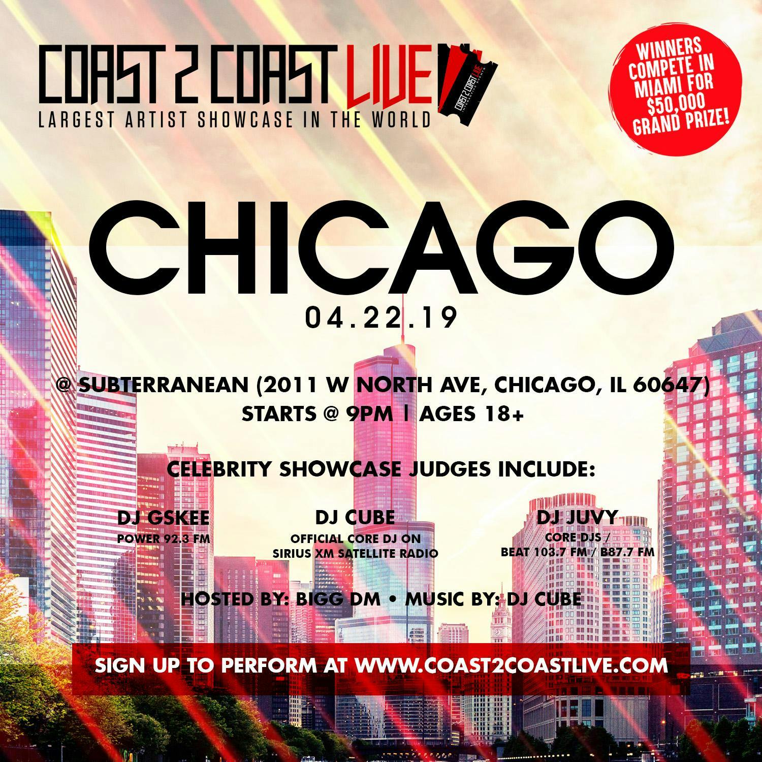 Coast 2 Coast LIVE Artist Showcase Chicago, IL - $50K Grand Prize
