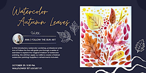Imagen principal de Watercolor Autumn Leaves Workshop