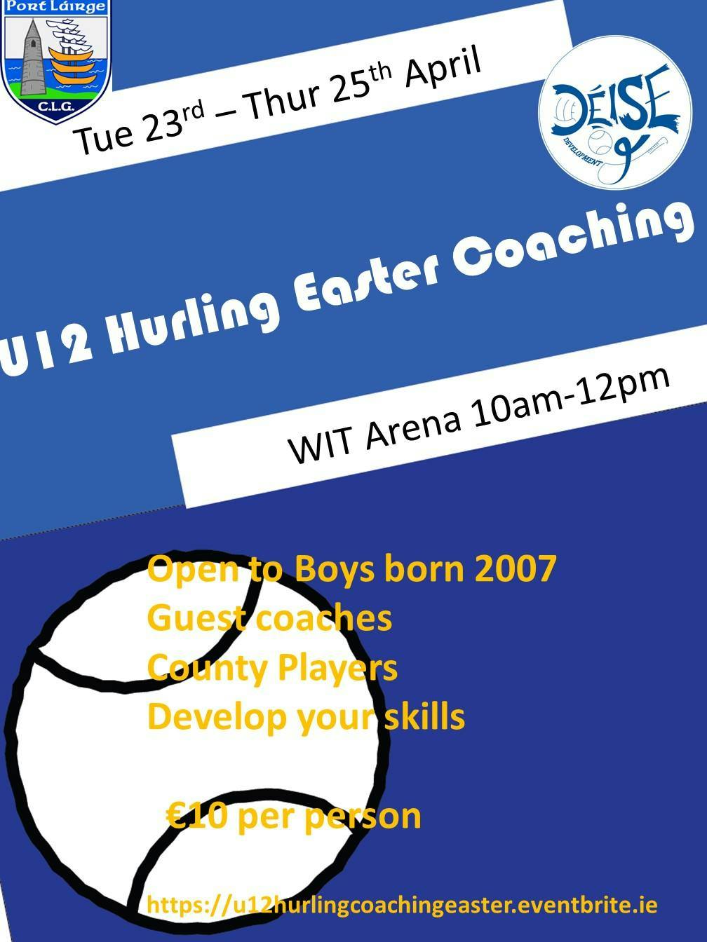 U12 Hurling Easter Coaching