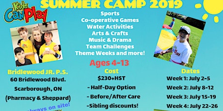 Kidz Can Play Inc. SUMMER CAMP - WEEK 4 primary image