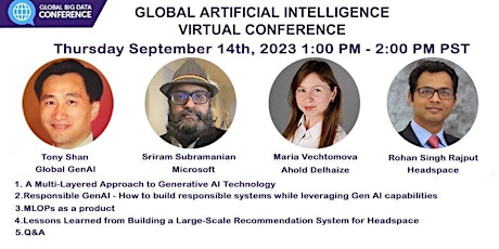 Imagen principal de Global Artificial Intelligence Virtual Conference- Webinar  (Free)