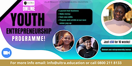 Hauptbild für Online Weekly Youth Entrepreneurship Programme Sept - Dec For 7-18 yr olds