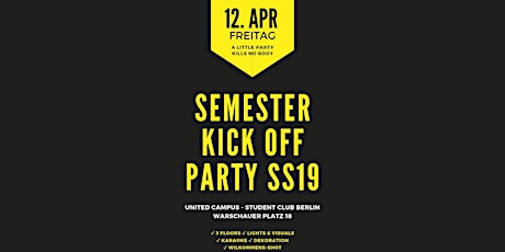 Hauptbild für Semester Kick Off Party - WS 2019 - Freikarten jetzt sichern