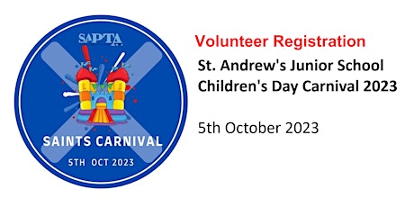 Image principale de SAJS Children's Day Carnival 2023 Volunteer Registration