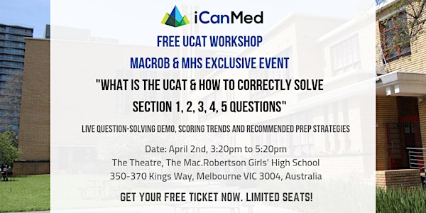 UCAT Workshop (Macrob & MHS Exclusive): How to Correctly Solve Section 1, 2, 3, 4, 5 Qs