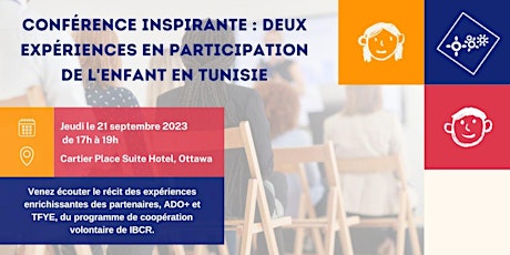 Imagen principal de Conférence : Deux expériences  en participation de l'enfant en Tunisie