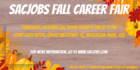SacJobs Fall Career Fair primary image