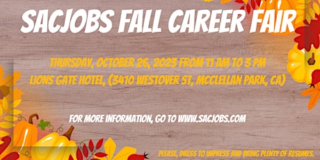 Imagen principal de SacJobs Fall Career Fair