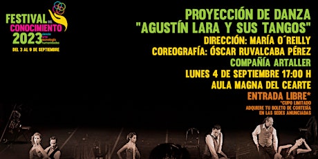 Image principale de PROYECCIÓN DE DANZA: "Agustín Lara y sus tangos" - Compañía ArTaller