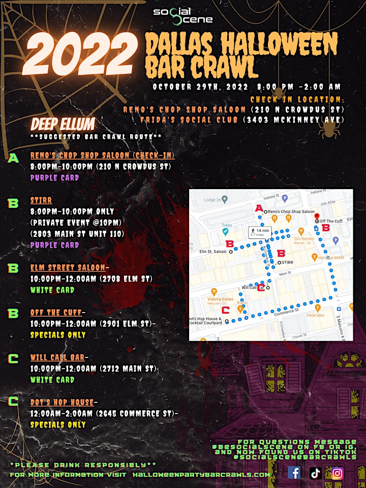 (Prices Will Go Up) 2023 Dallas Halloween Bar Crawl (Saturday) - All Access - Dallas Nightlife