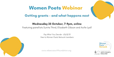 Primaire afbeelding van Women Poets' Webinar: Getting Grants (and what happens next)