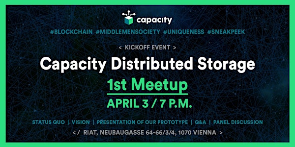 Capacity Distributed Storage - Kickoff Event