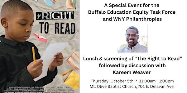 Screening of "The Right to Read" & Discussion with Kareem Weaver