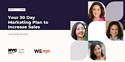 WE NYC: Your 30 Day Marketing Plan to Increase Sales