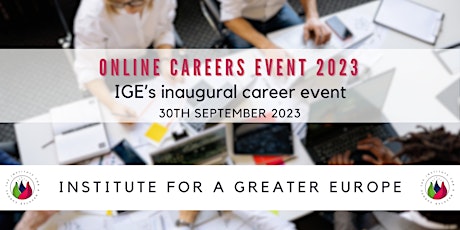 Imagem principal do evento IGE Online Careers Event 2023