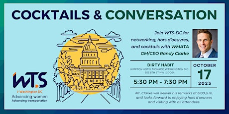 Imagen principal de Cocktails and Conversation with WMATA GM/CEO Randy Clarke