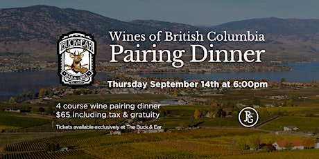 WINES OF B.C. 4 COURSE PAIRING DINNER primary image