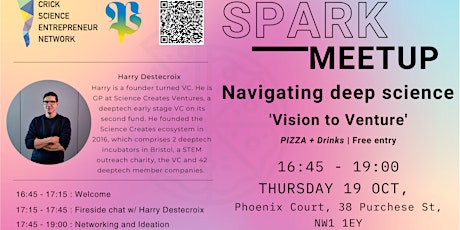 Spark meetup - Navigating Deep science with Harry Destecroix - Cancelled primary image