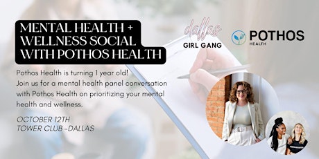 Imagem principal do evento Mental Health + Wellness Social - Pothos Health 1 Year Anniversary