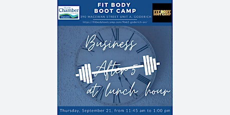 Imagem principal do evento Business 'at lunch hour' with host, Fit Body Boot Camp