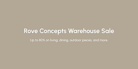 Rove Concepts Toronto Warehouse Sale