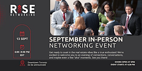 Hauptbild für Real Estate Investing September Networking Event - RISE Network