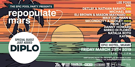 Repopulate Mars Pool Party 2019 - Diplo added!
