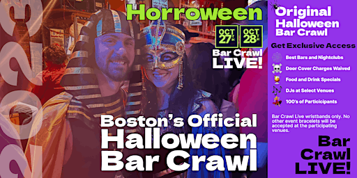 Imagem principal de 2023 Official Halloween Bar Crawl Boston, MA By BarCrawl LIVE Eventbrite