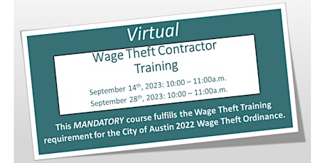Wage Theft Contractor Training primary image