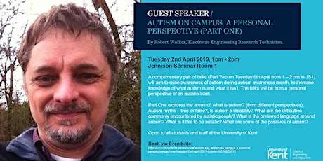 World Autism Day - Autism on Campus, A Personal Perspective (Part One) - Tuesday 2nd April 2019 primary image