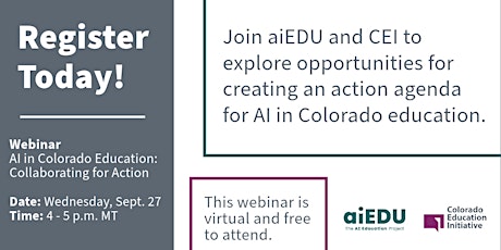 Image principale de AI in Colorado Education: Collaborating for Action Webinar