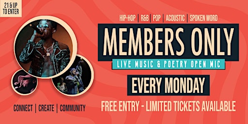 Members Only: Live Music & Poetry Open Mic primary image
