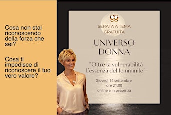 Immagine principale di Serata a tema gratuita Universo Donna 