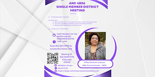 Image principale de ANC 4B06 Single Member District Meeting