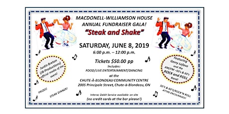 Macdonell-Williamson House - Annual Fundraising Gala "Steak and Shake" primary image