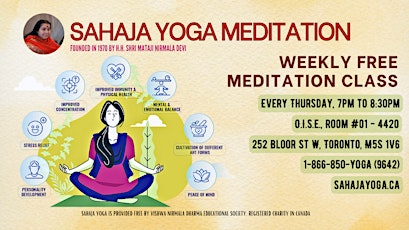 Free Sahaja Yoga Meditation Class in Downtown Toronto