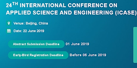 24th International Conference on Applied Science and Engineering (ICASE) primary image